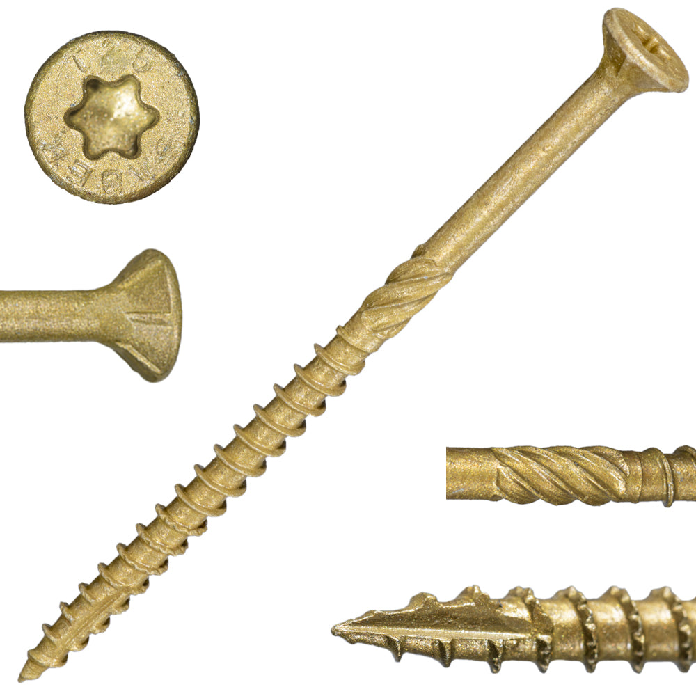 SaberDrive® Star Drive Construction Tan Deck Screws