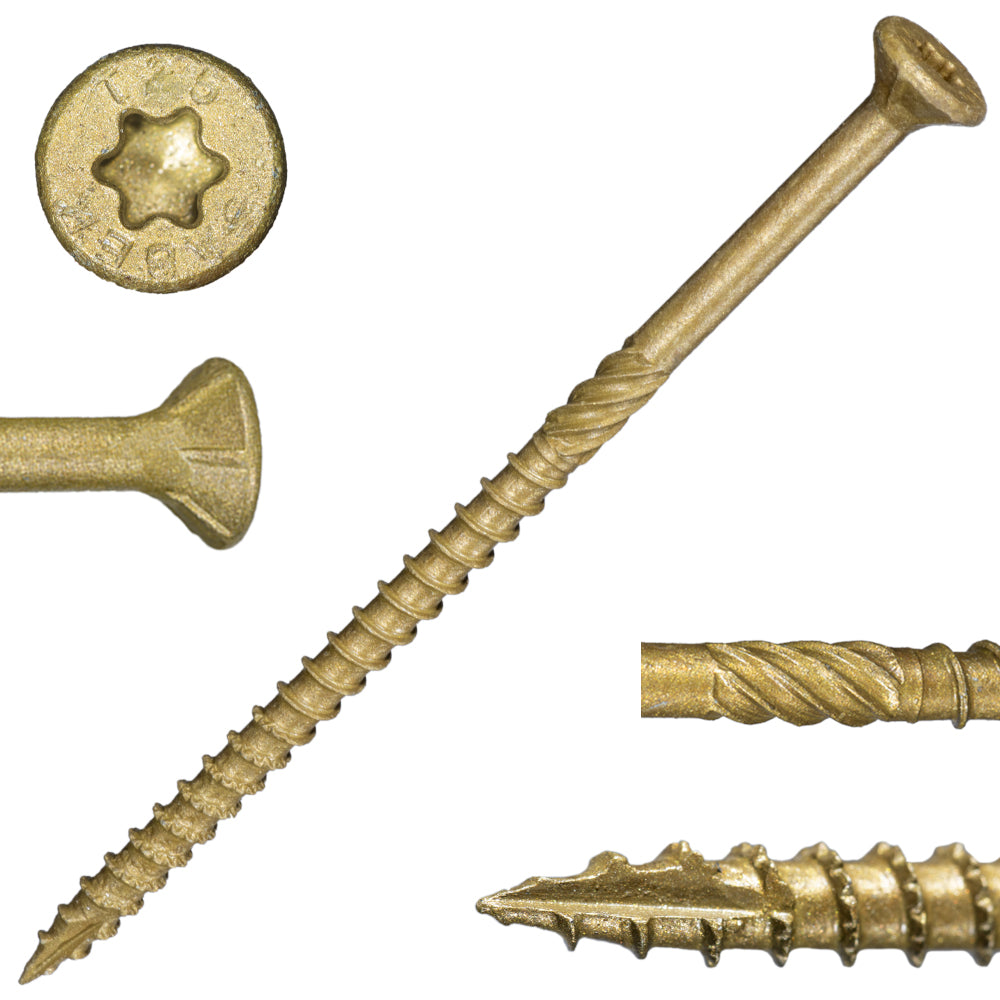 SaberDrive® Star Drive Construction Tan Deck Screws