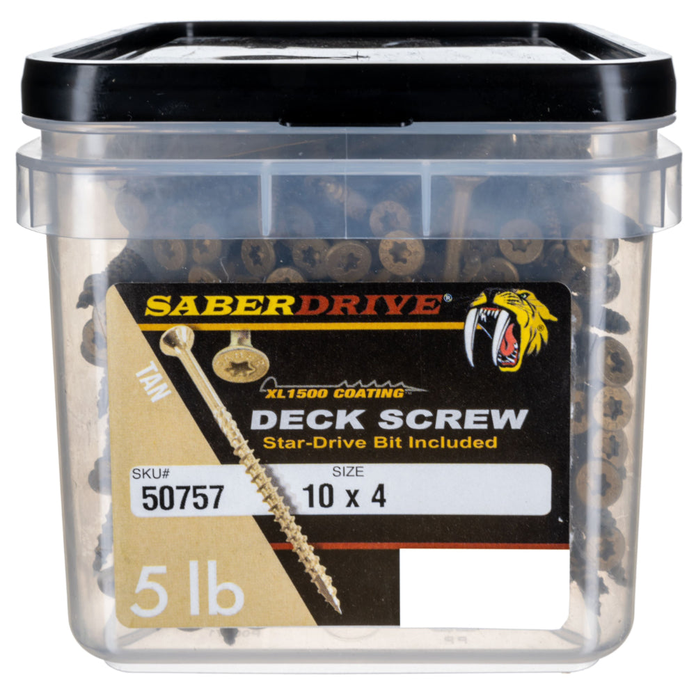 SaberDrive® Star Drive Construction Tan Deck Screws
