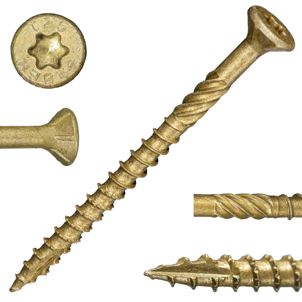 SaberDrive® Star Drive Construction Tan Deck Screws