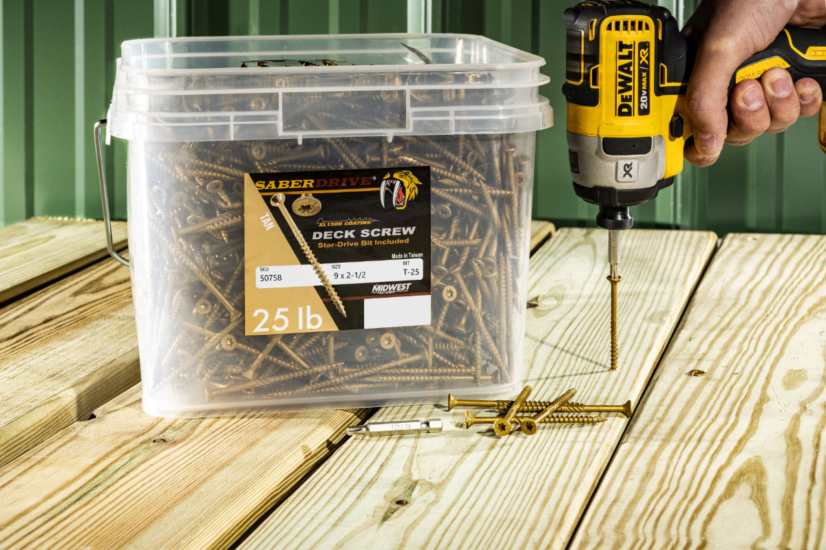 SaberDrive® Star Drive Construction Tan Deck Screws