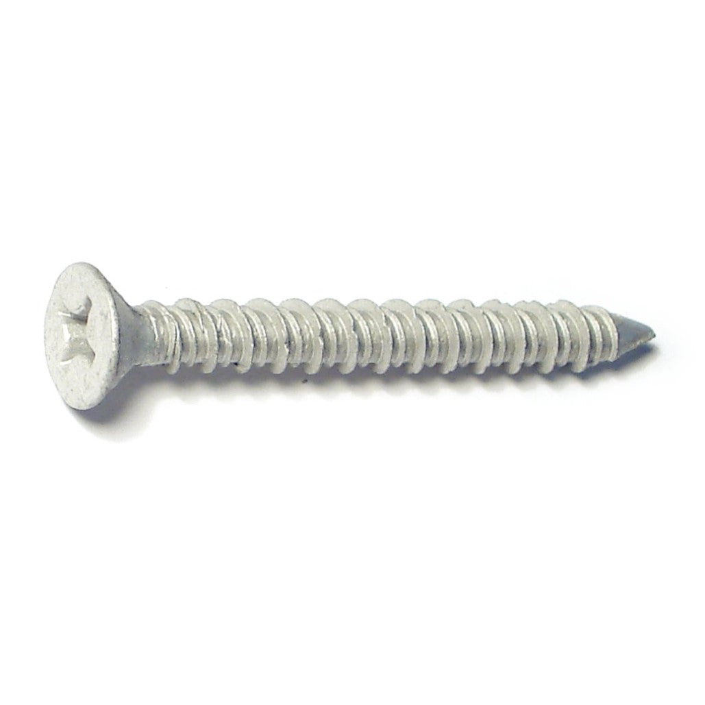 1/4" x 2-1/4" 410 Stainless Steel Coarse Thread Phillips Flat Head Tapcon Masonry Screws