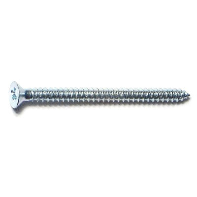 #4 x 1-1/2" Zinc Plated Steel Phillips Flat Head Sheet Metal Screws