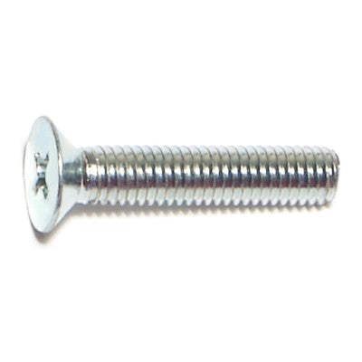5mm-0.8 x 25mm Zinc Plated Class 4.8 Steel Coarse Thread Phillips Flat Head Machine Screws