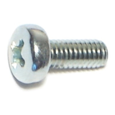 4mm-0.7 x 10mm Zinc Plated Class 4.8 Steel Coarse Thread Phillips Pan Head Machine Screws