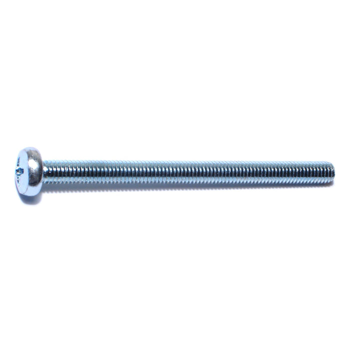 6mm-1.0 x 80mm Zinc Plated Class 4.8 Steel Coarse Thread Phillips Pan Head Machine Screws