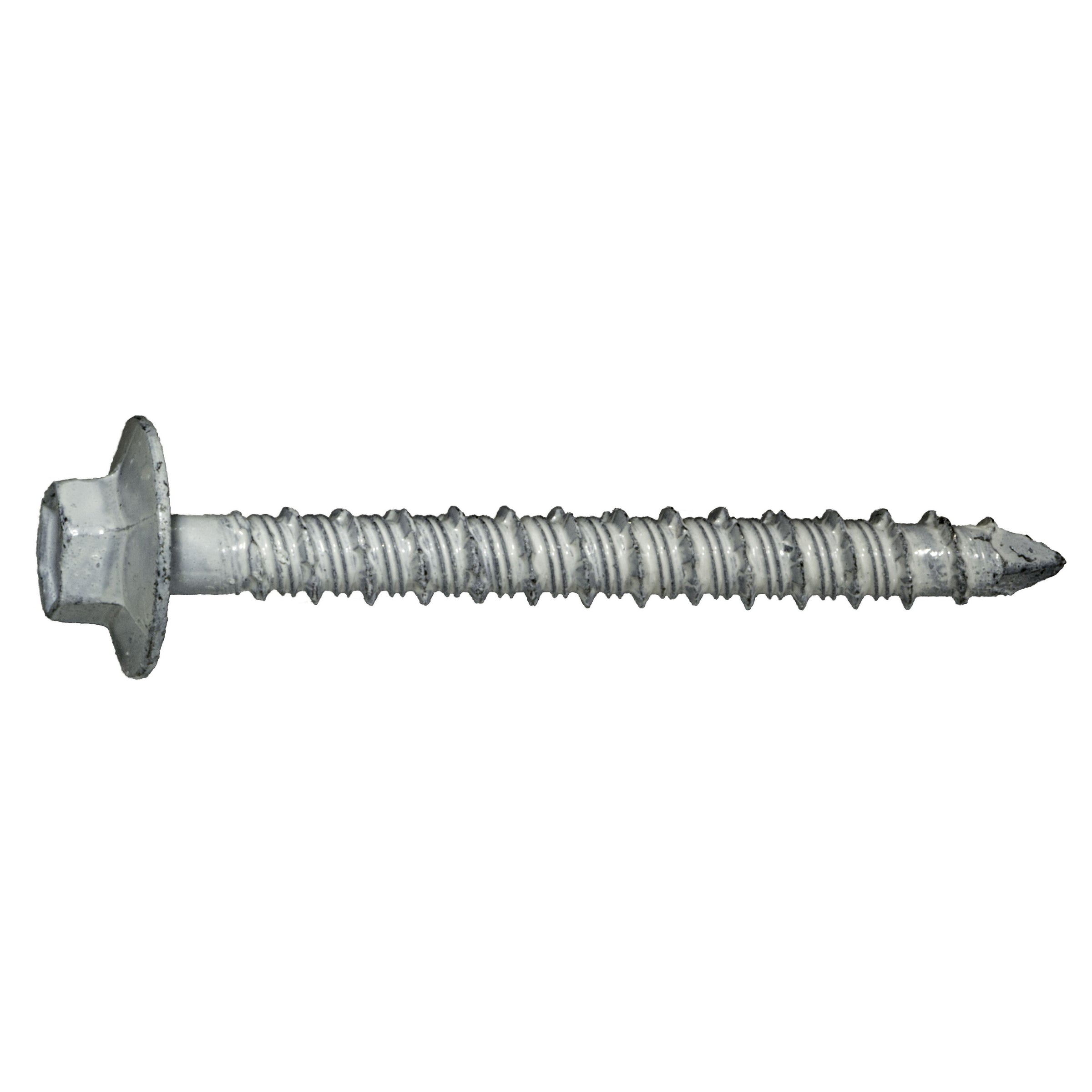 1/4" x 2-1/4" White Ruspert Coated Steel Hex Flange Head Tapcon Masonry Screws