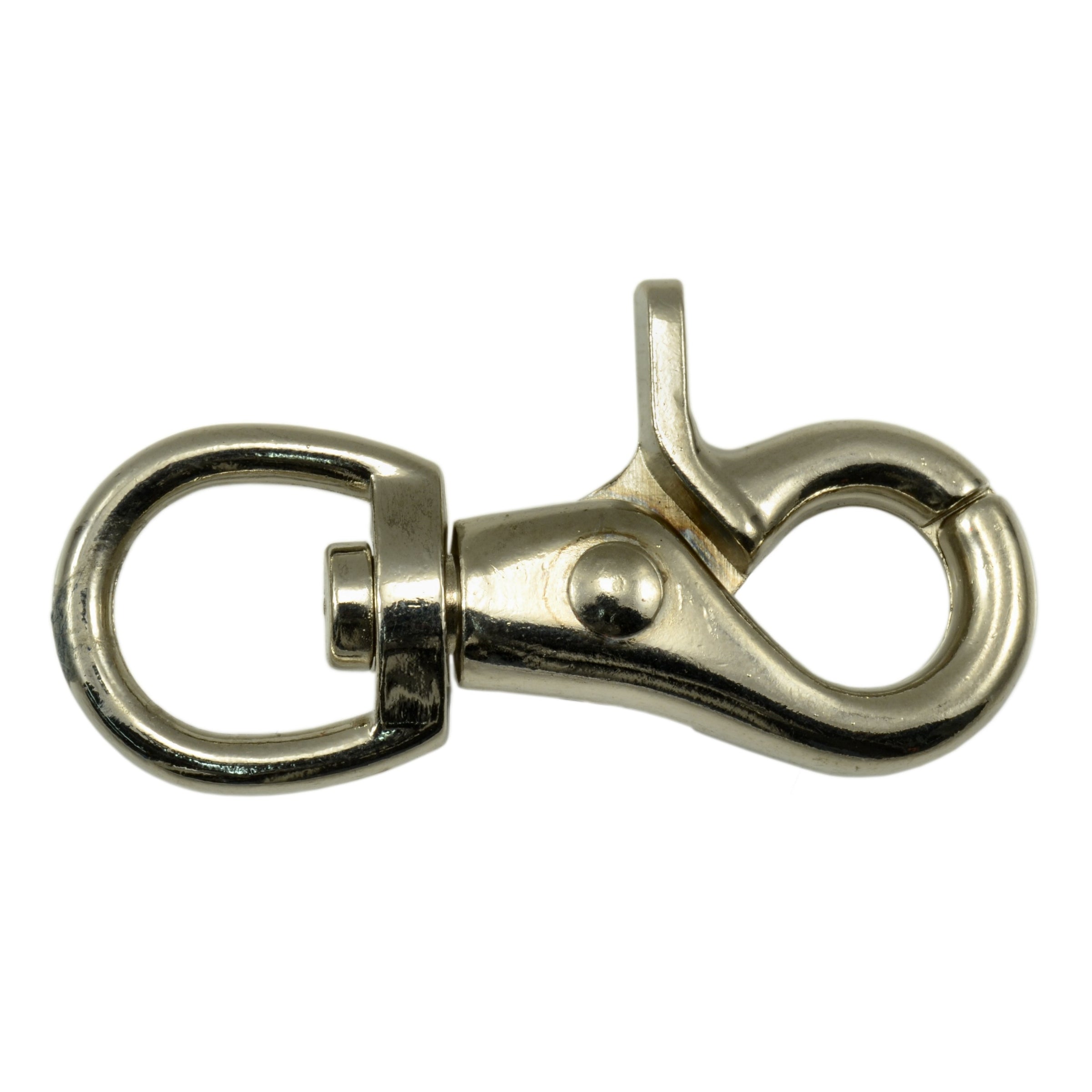 1/2" Nickel Plated Steel Swivel Eye Trigger Snap Hooks