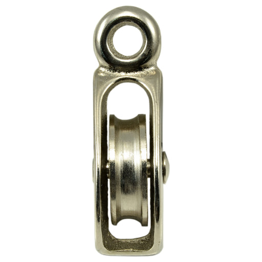 1-1/2" Nickel Fixed Eye Single Pulley