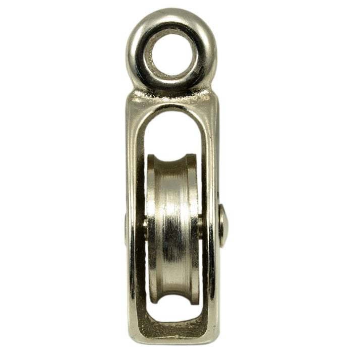 1-1/2" Nickel Fixed Eye Single Pulley