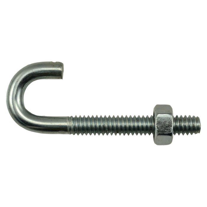 1/4"-20 x 2-5/16" Zinc Plated Steel Coase Thread J-Bolt w/ Nut