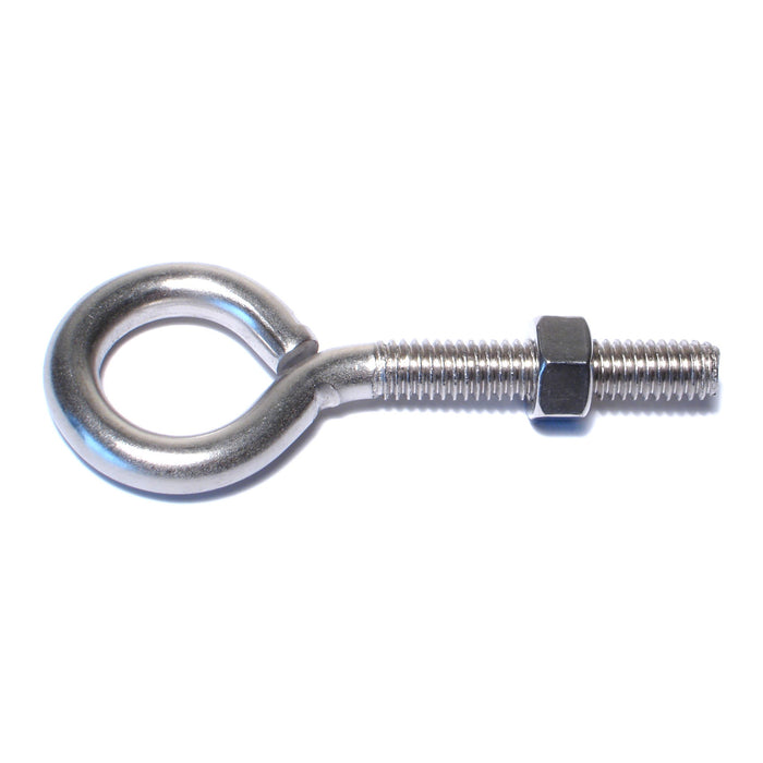 5/16"-18 x 3-1/4" 18-8 Stainless Steel Coarse Thread Eye Bolts with Nuts