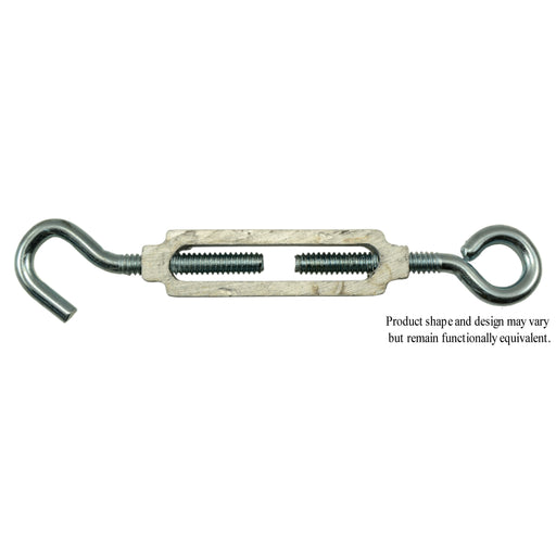 3/16" x 4" Zinc Plated Steel Eye-Hook Turnbuckle