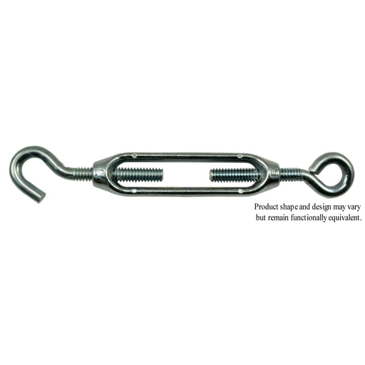 1/4" x 5-1/4" Zinc Plated Steel Eye-Hook Turnbuckle