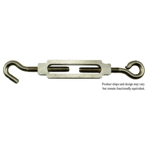 1/4" x 5-1/4" 18-8 Stainless Steel Eye-Hook Turnbuckle