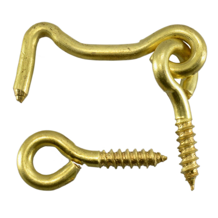 1/8" x 1-1/2" Solid Brass Gate Hooks
