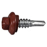 1/4" x 7/8" Painted Red Zinc Plated Steel Hex Head Stitch Screws