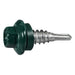 1/4" x 7/8" Painted Green Zinc Plated Steel Hex Head Stitch Screws