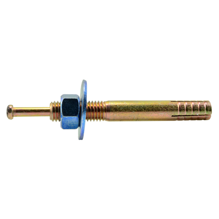 5/8" x 4-3/4" Zinc Plated Steel Blue Hammer Drive Anchors with Nuts and Washers