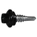 1/4" x 7/8" Painted Black Zinc Plated Steel Hex Head Stitch Screws