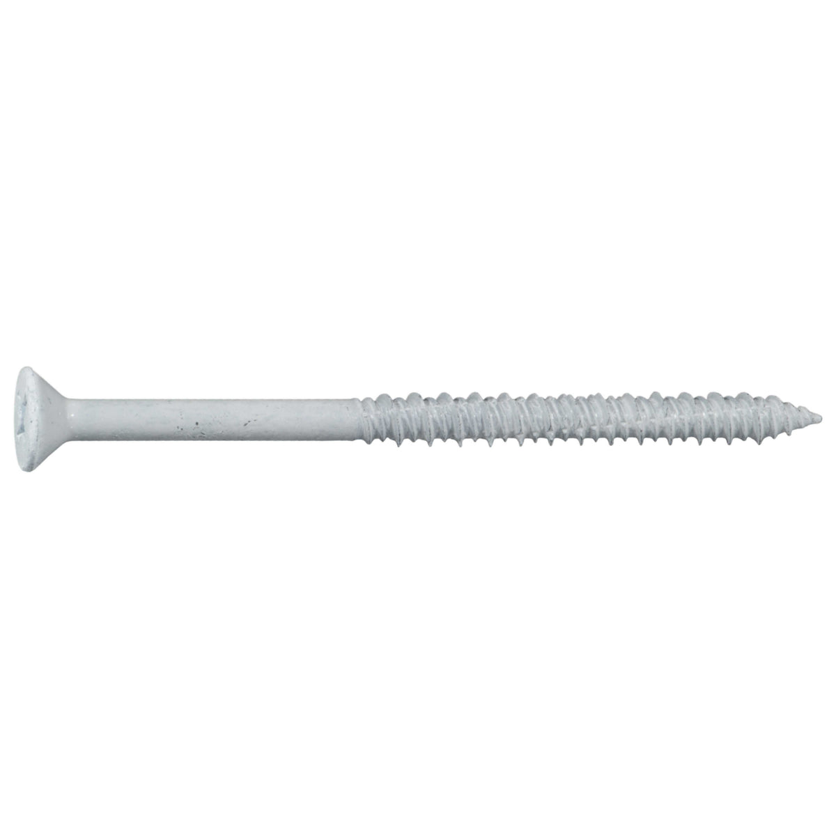 1/4" x 3-3/4" White Ruspert Coated Steel Phillips Flat Head Masonry Screws
