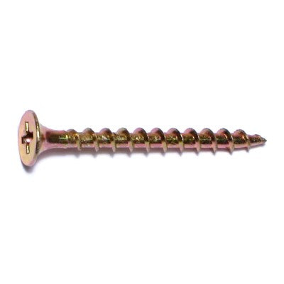 #6 x 1-5/8" Zinc Plated Steel Coarse Thread Phillips Bugle Head All Purpose Screws