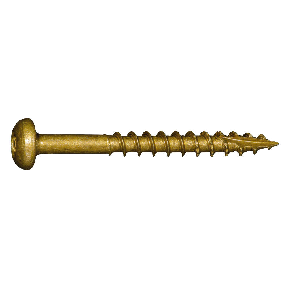 SaberDrive® TAN XL1500 Coated T-25 Star Drive Pan Head Exterior Deck Screws - 1 LB. Tubs
