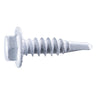 #10 x 3/4" White Ruspert Coated Steel Hex Washer Head Self-Drilling Screws