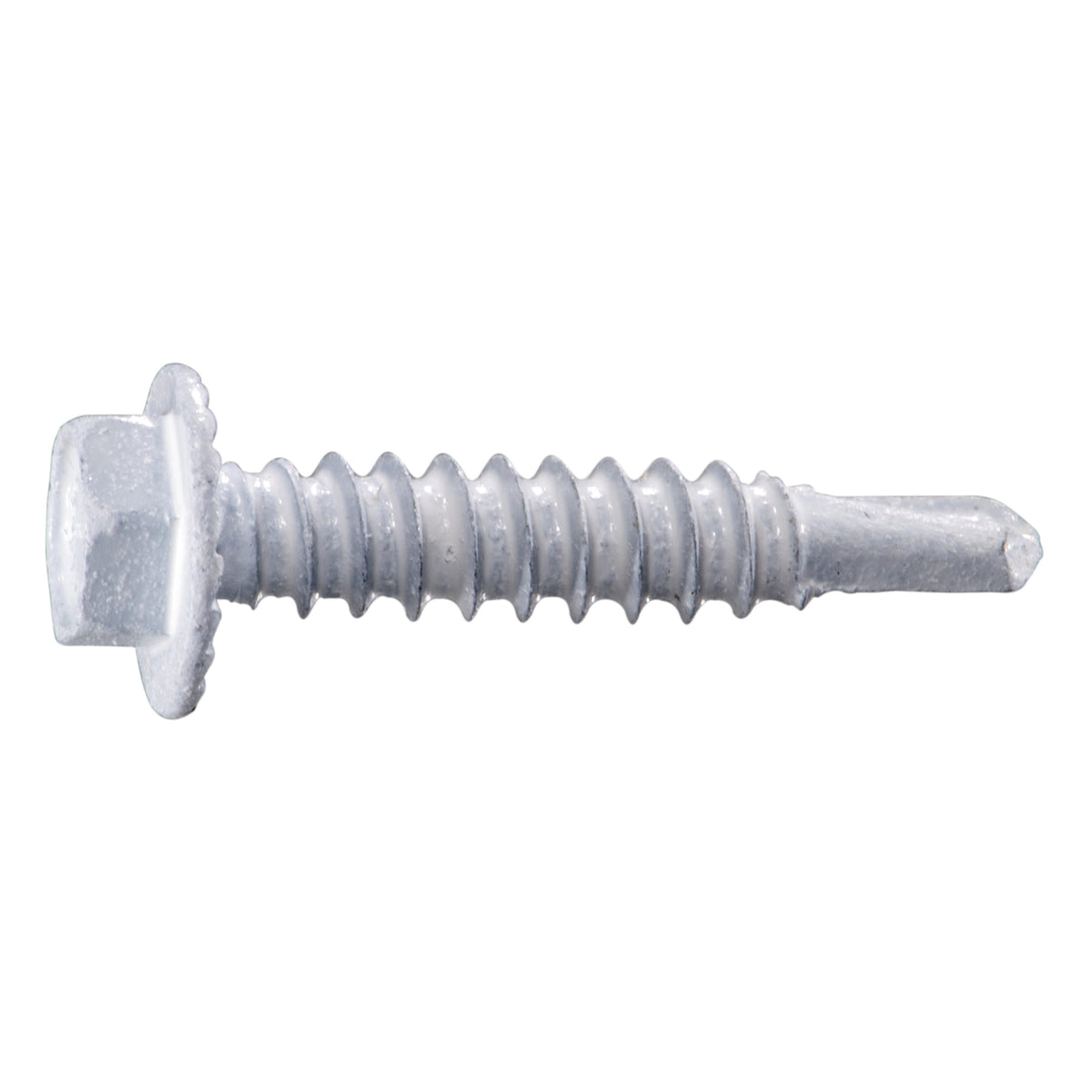 #10 x 1" White Ruspert Coated Steel Hex Washer Head Self-Drilling Screws