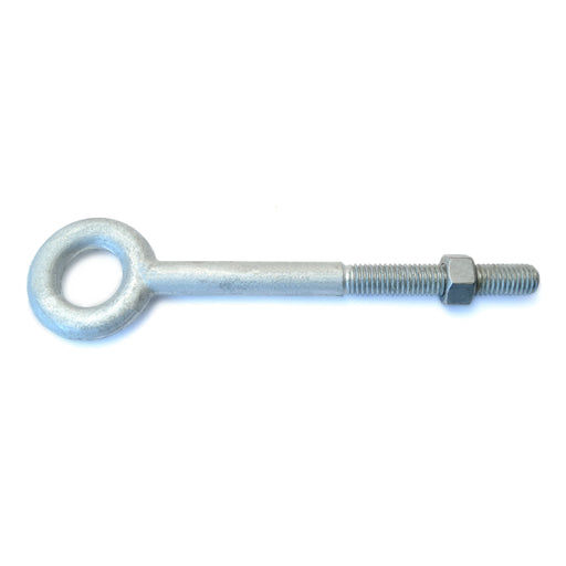 1/2"-13 x 1" x 6" x 8" Hot Dip Galvanized Steel Coarse Thread Eye Bolts