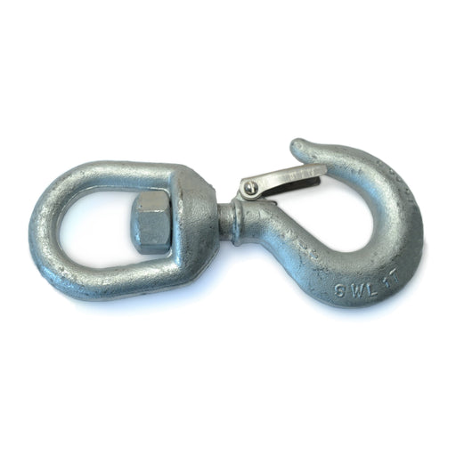 1 Ton Zinc Plated Steel Safety Swivel Hooks