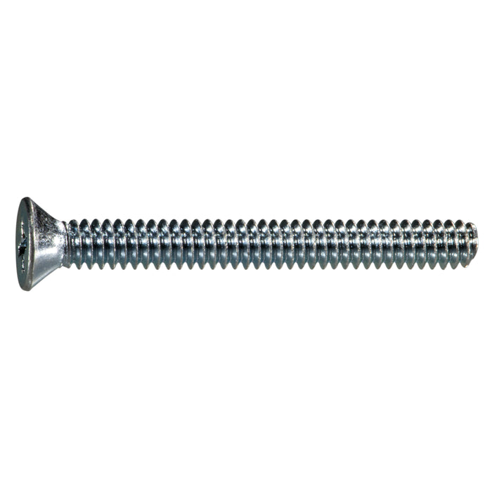 #10-24 x 1-3/4" Zinc Plated Steel Coarse Thread Phillips Flat Head Machine Screws