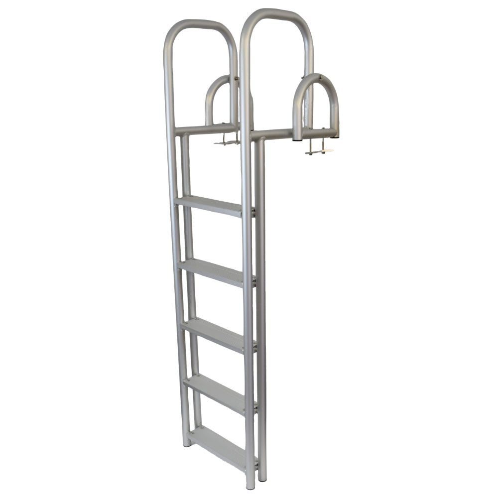Heavy-Duty 5-Step Flip-Up Dock Ladder – Marine Grade Anodized Aluminum – 300lb Capacity