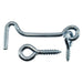 5/32" x 2-1/2" Zinc Plated Steel Gate Hooks & Eyes