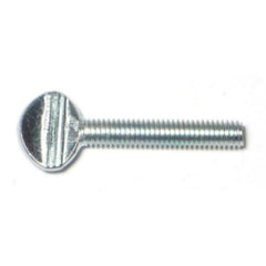 #10-32 x 1" Zinc Plated Steel Fine Thread Spade Head Thumb Screws