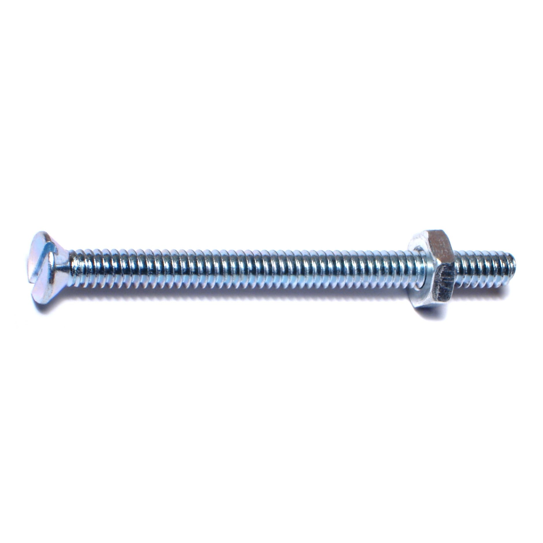 10-24 x 2-1/2" Zinc Plated Steel Coarse Thread Slotted Flat Head Stove Bolts