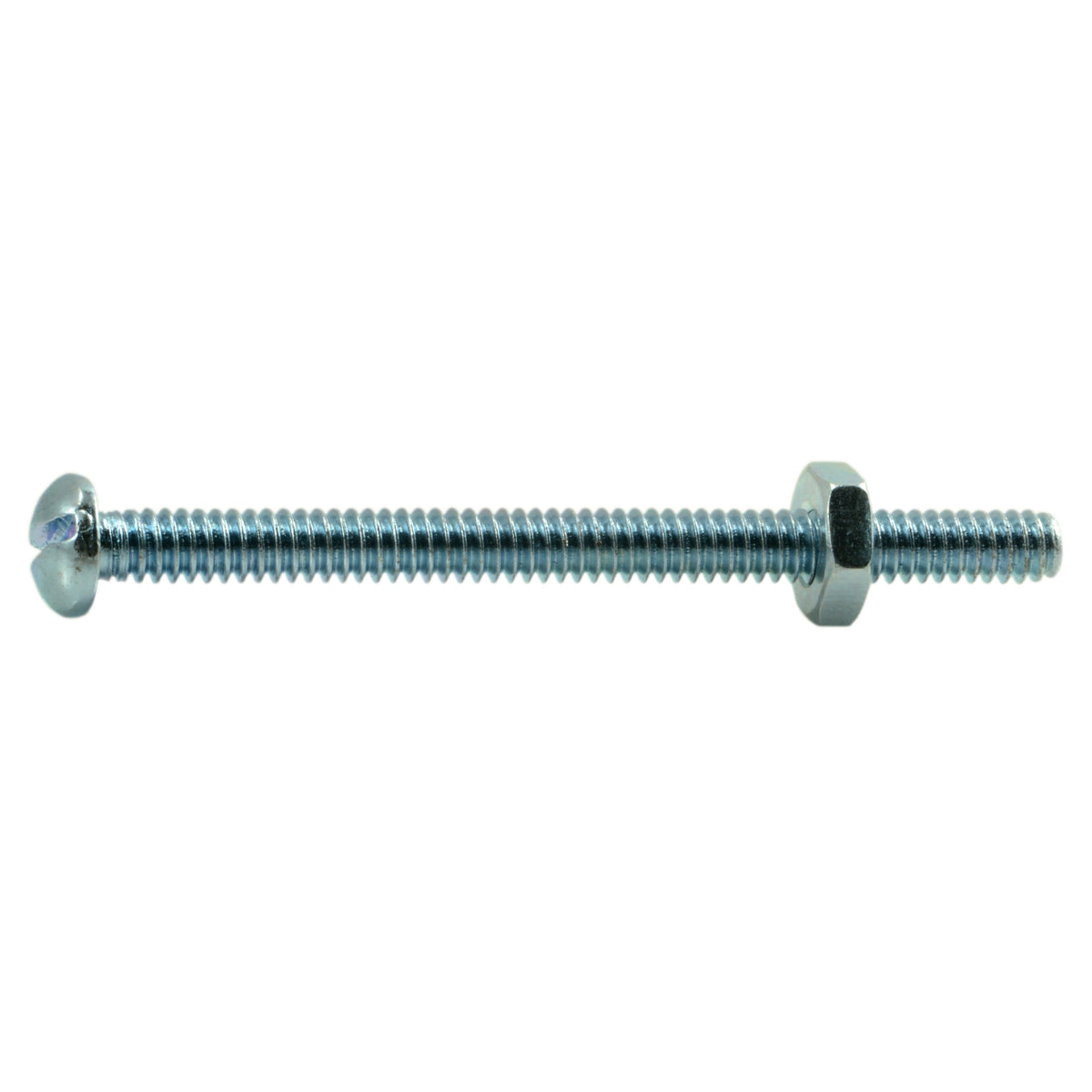 10-24 x 2-1/2" Zinc Plated Steel Coarse Thread Slotted Round Head Stove Bolts