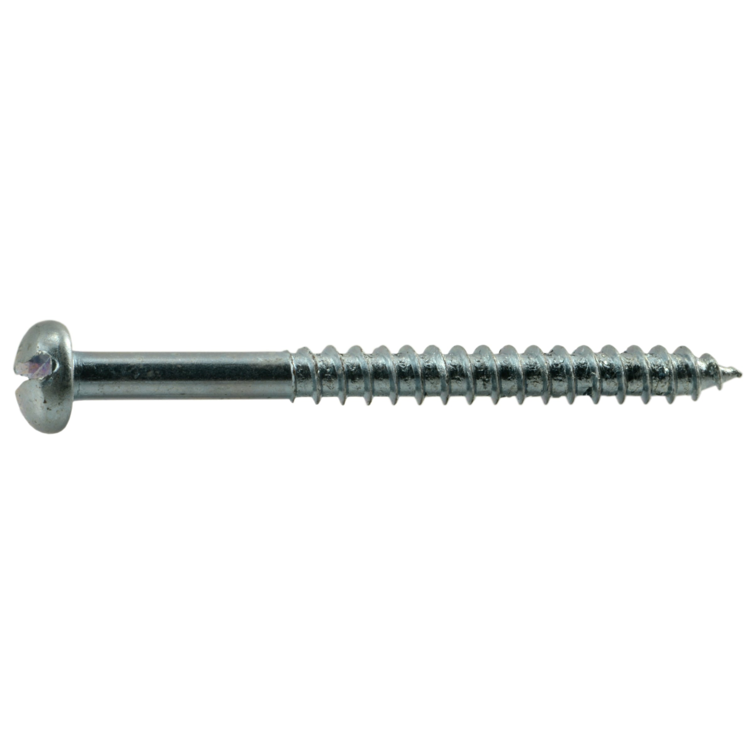 #12 x 2-1/2" Zinc Plated Steel Slotted Round Head Wood Screws