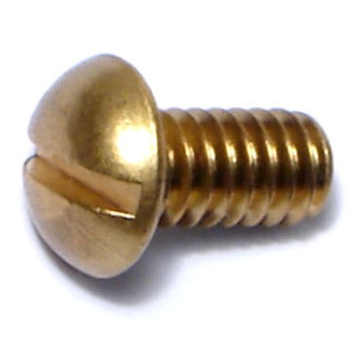 1/4"-20 x 1/2" Brass Coarse Thread Slotted Round Head Machine Screws