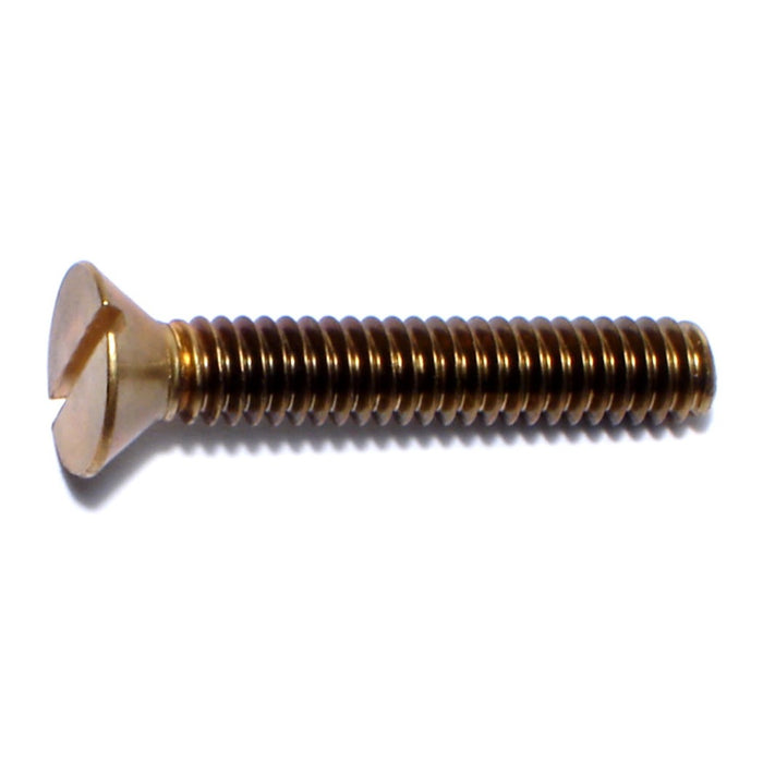 1/4"-20 x 1-1/2" Brass Coarse Thread Slotted Flat Head Machine Screws