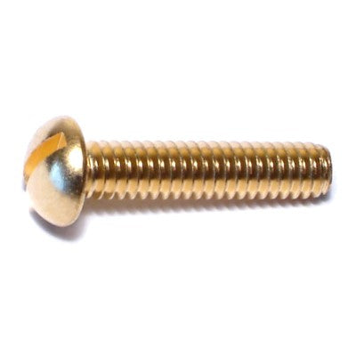 #12-24 x 1" Brass Coarse Thread Slotted Round Head Machine Screws