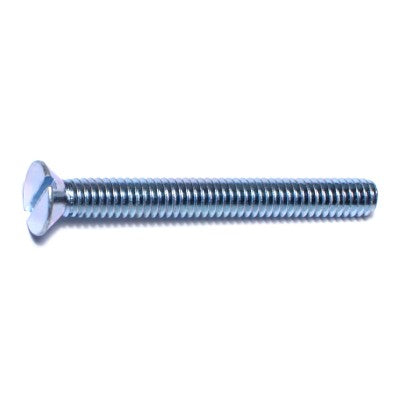 #12-24 x 2" Zinc Plated Steel Coarse Thread Slotted Flat Head Machine Screws