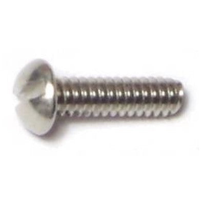 #6-32 x 1/2" 18-8 Stainless Steel Coarse Thread Slotted Round Head Machine Screws
