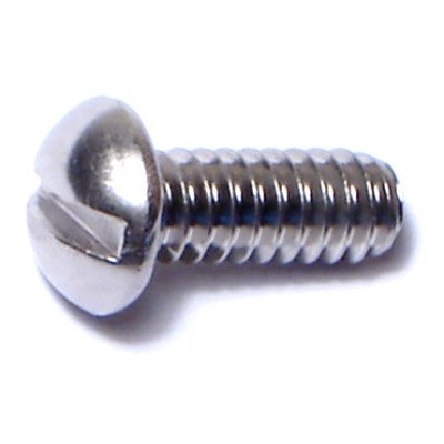 #10-24 x 1/2" 18-8 Stainless Steel Coarse Thread Slotted Round Head Machine Screws