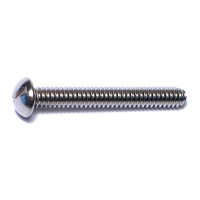 #10-24 x 1-1/2" 18-8 Stainless Steel Coarse Thread Slotted Round Head Machine Screws