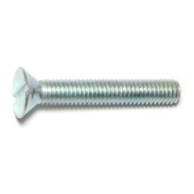 #10-32 x 1-1/4" Zinc Plated Steel Fine Thread Slotted Flat Head Machine Screws