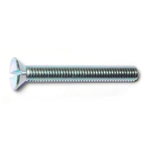 #10-32 x 1-1/2" Zinc Plated Steel Fine Thread Slotted Flat Head Machine Screws