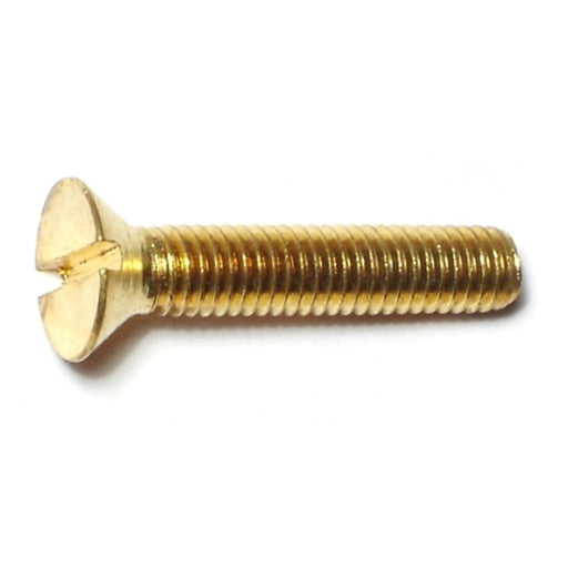 #10-32 x 1" Brass Fine Thread Slotted Flat Head Machine Screws