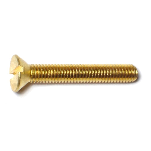 #10-32 x 1-1/4" Brass Fine Thread Slotted Flat Head Machine Screws
