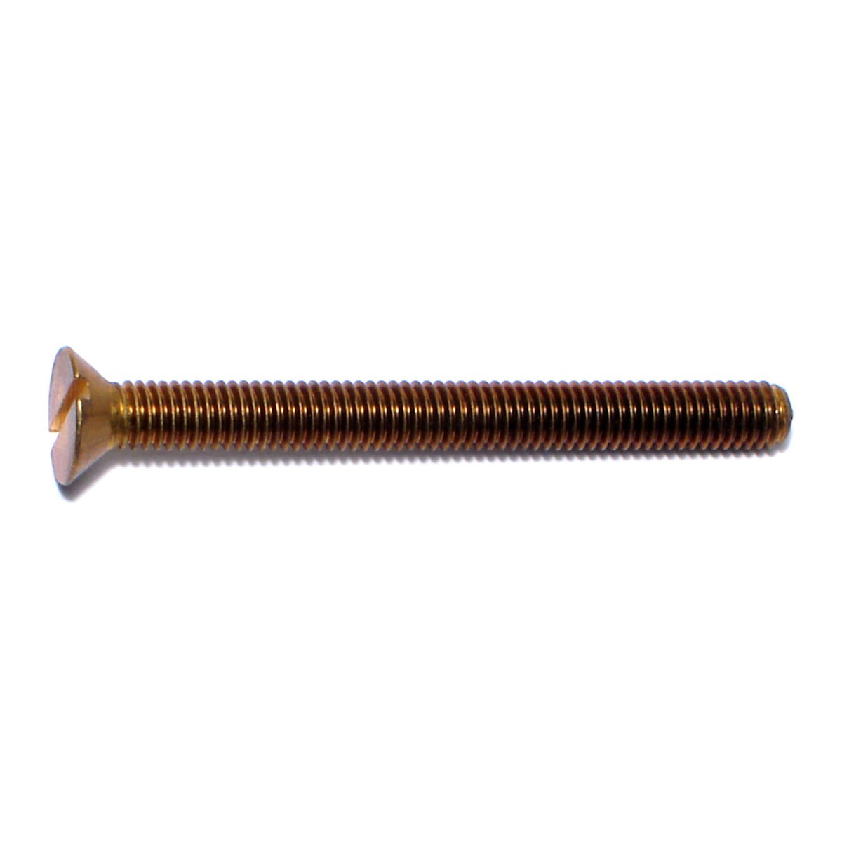 #10-32 x 2" Brass Fine Thread Slotted Flat Head Machine Screws